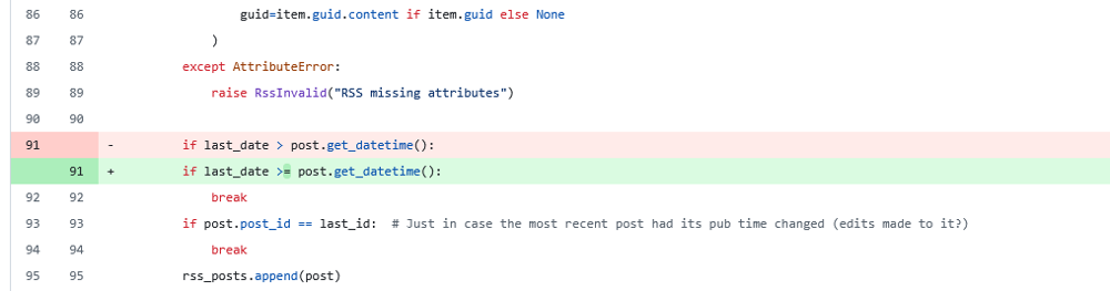 A git diff
